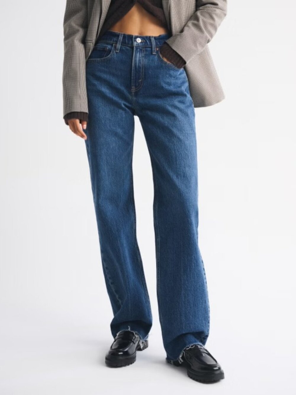 Abercrombie & Fitch High Rise 90s Relaxed Jeans Raw Hem